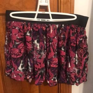 Multi colored mini skirt.